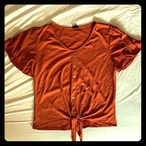 This and More Vintage Style Orange Blouse Large